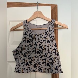 REI Lilac and Dark Purple Patterned Crop Top